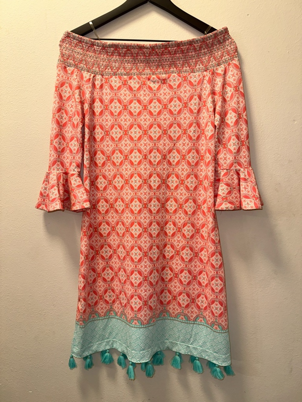 Cabana Life Coral Tides Coverluxe Smocked Dress S SOLD OUT